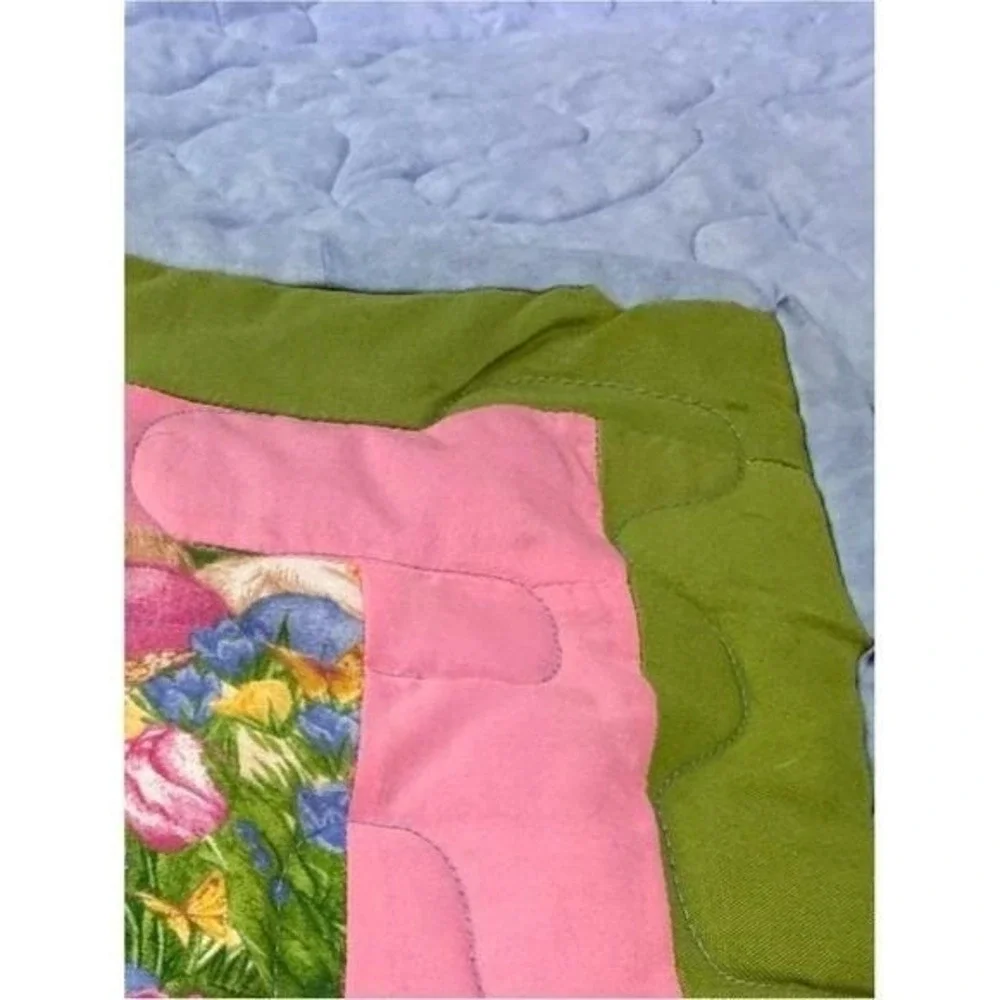Handmade Quilt Bunnies Tulips Easter Eggs Spring 51